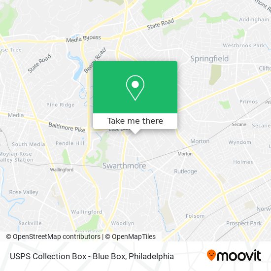 USPS Collection Box - Blue Box map