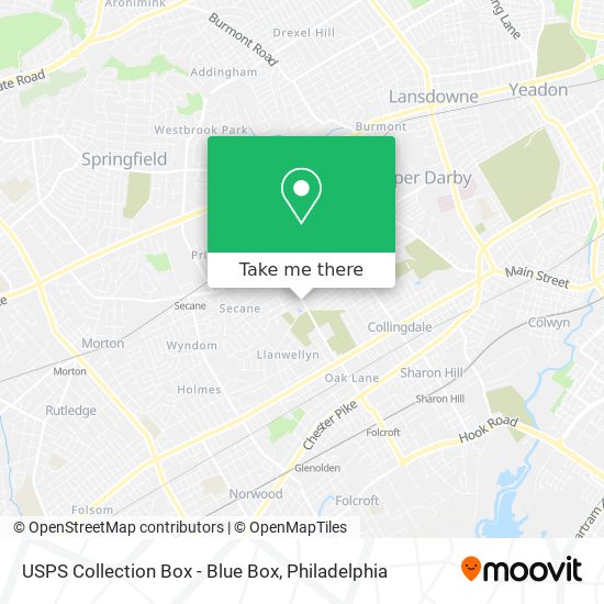 Mapa de USPS Collection Box - Blue Box