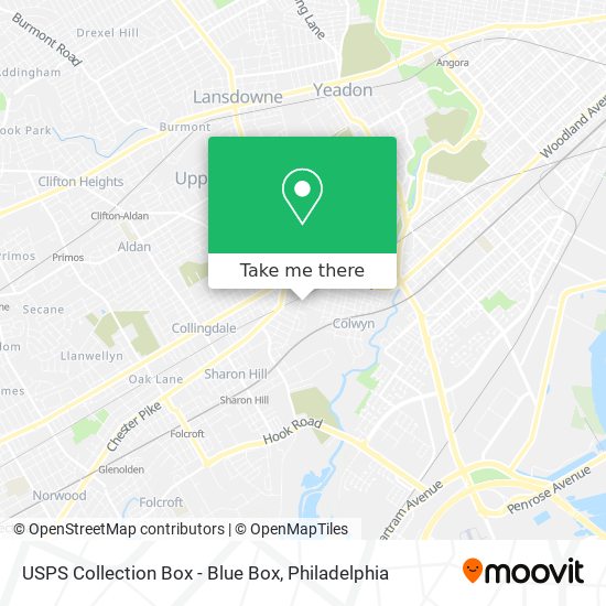 Mapa de USPS Collection Box - Blue Box