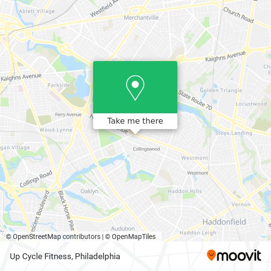 Mapa de Up Cycle Fitness