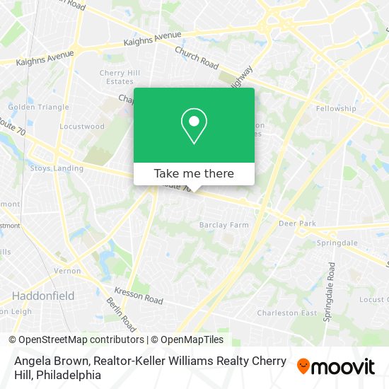 Mapa de Angela Brown, Realtor-Keller Williams Realty Cherry Hill