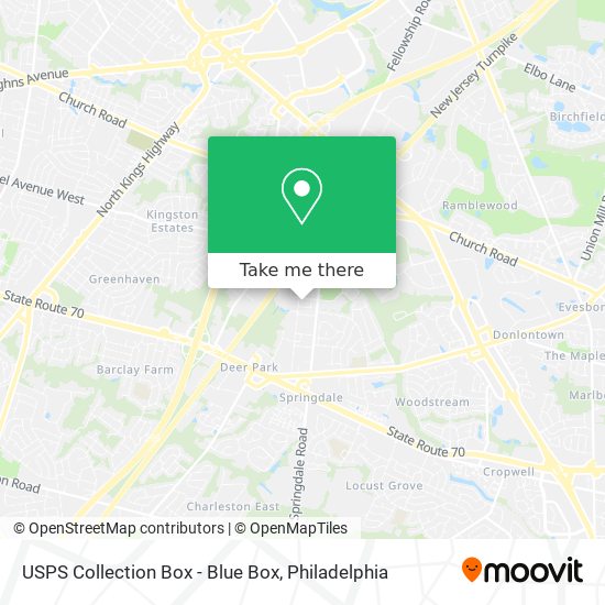 USPS Collection Box - Blue Box map