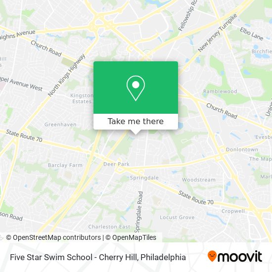 Mapa de Five Star Swim School - Cherry Hill