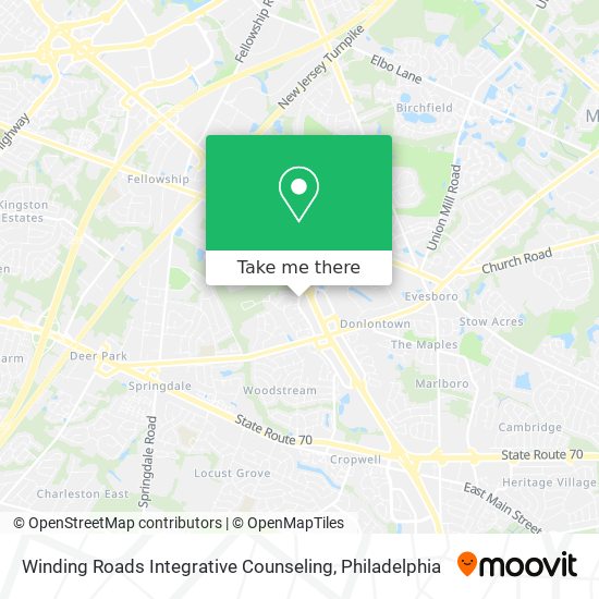 Winding Roads Integrative Counseling map