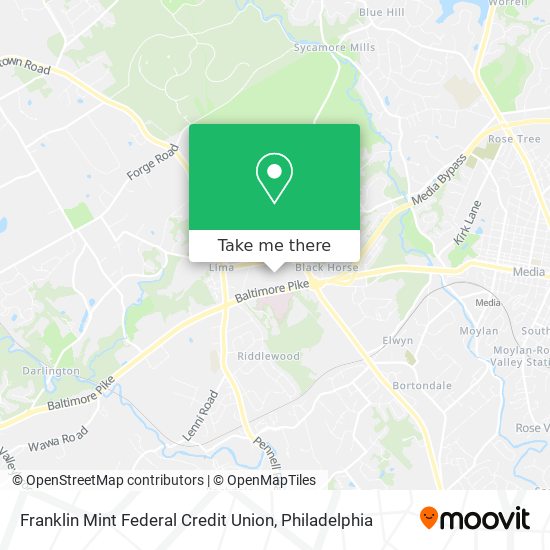 Mapa de Franklin Mint Federal Credit Union