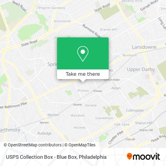 Mapa de USPS Collection Box - Blue Box