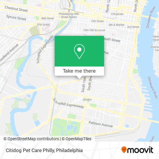 Citidog Pet Care Philly map