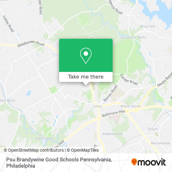 Mapa de Psu Brandywine Good Schools Pennsylvania
