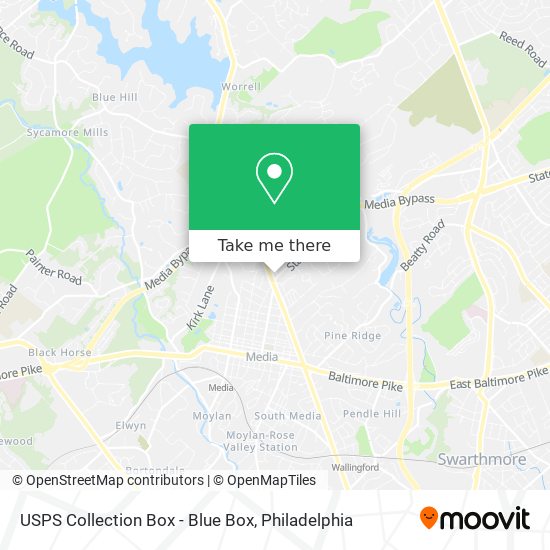 Mapa de USPS Collection Box - Blue Box