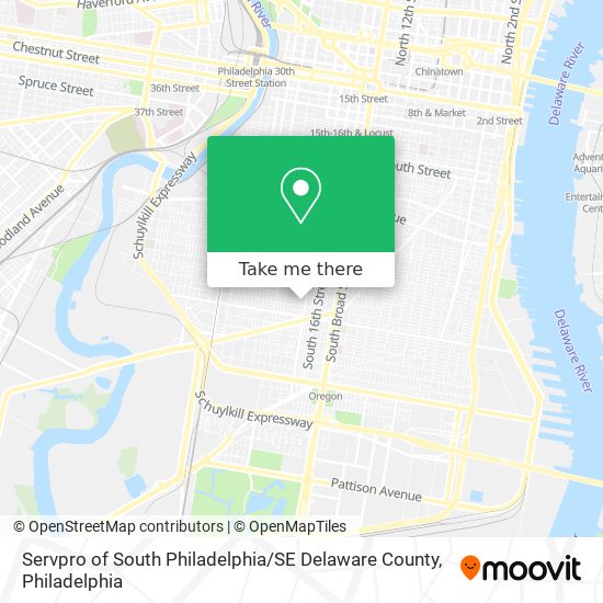 Servpro of South Philadelphia / SE Delaware County map