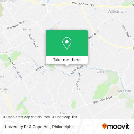 Mapa de University Dr & Cope Hall