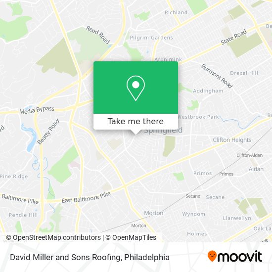 David Miller and Sons Roofing map