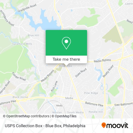 Mapa de USPS Collection Box - Blue Box