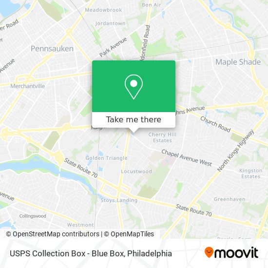 USPS Collection Box - Blue Box map