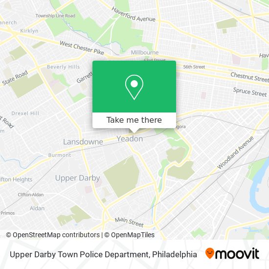 Upper Darby Town Police Department map