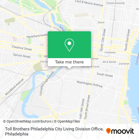 Mapa de Toll Brothers Philadelphia City Living Division Office