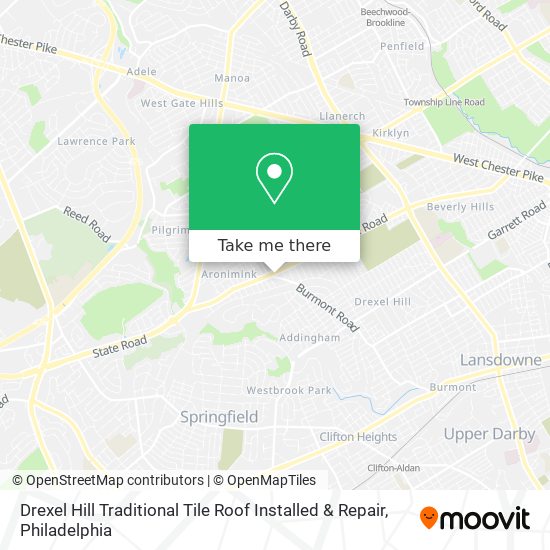 Drexel Hill Traditional Tile Roof Installed & Repair map