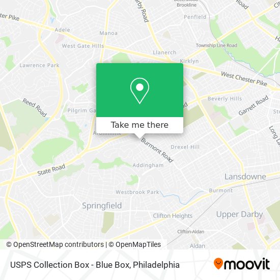 USPS Collection Box - Blue Box map