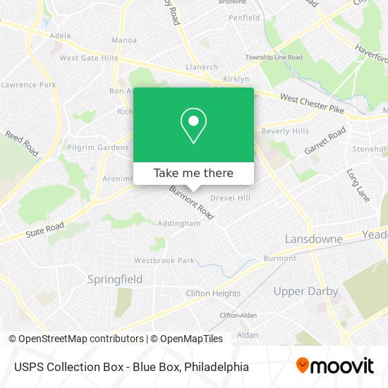 USPS Collection Box - Blue Box map