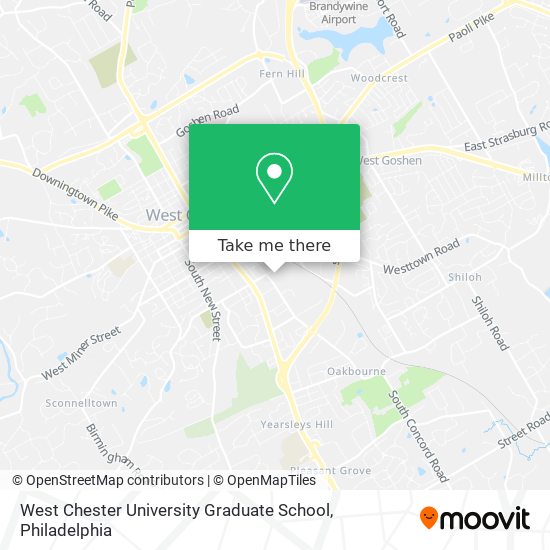 West Chester University Graduate School map