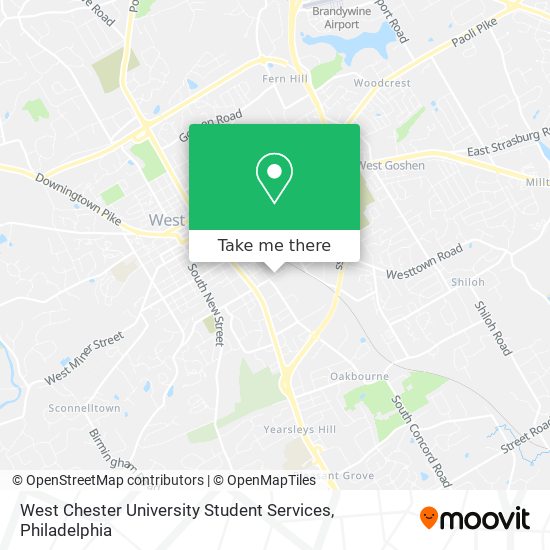 West Chester University Student Services map