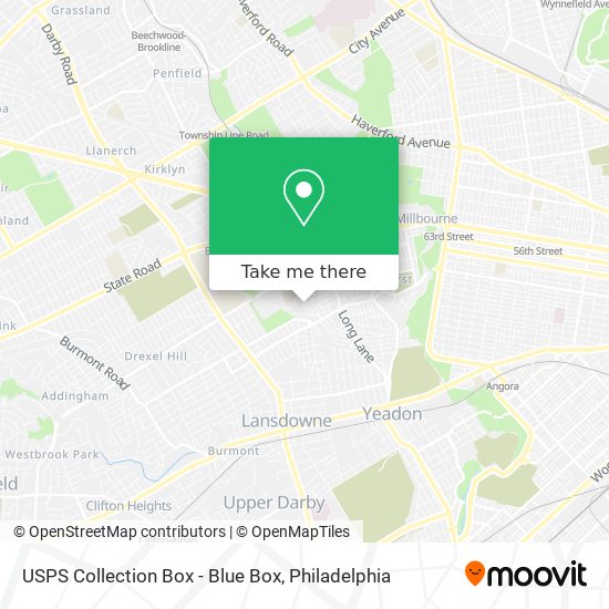 USPS Collection Box - Blue Box map