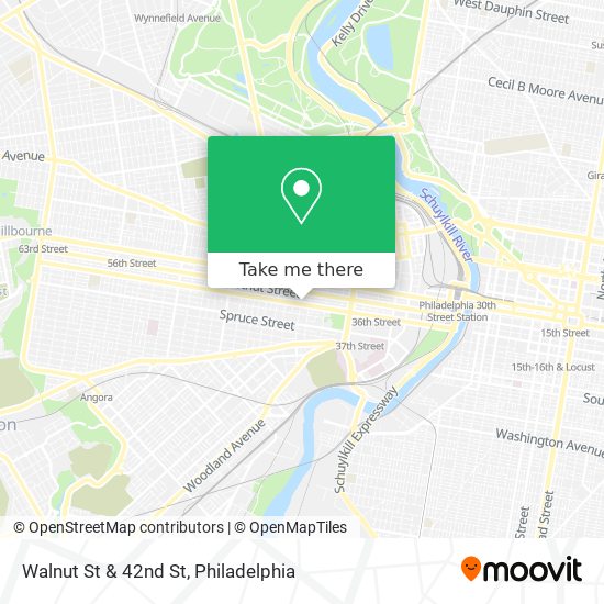 Walnut St & 42nd St map