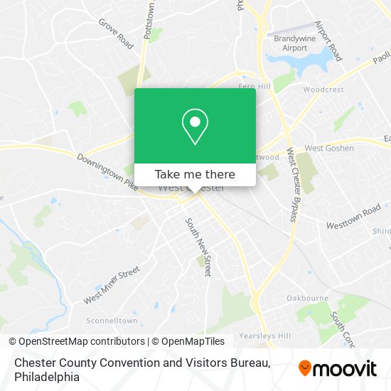 Chester County Convention and Visitors Bureau map