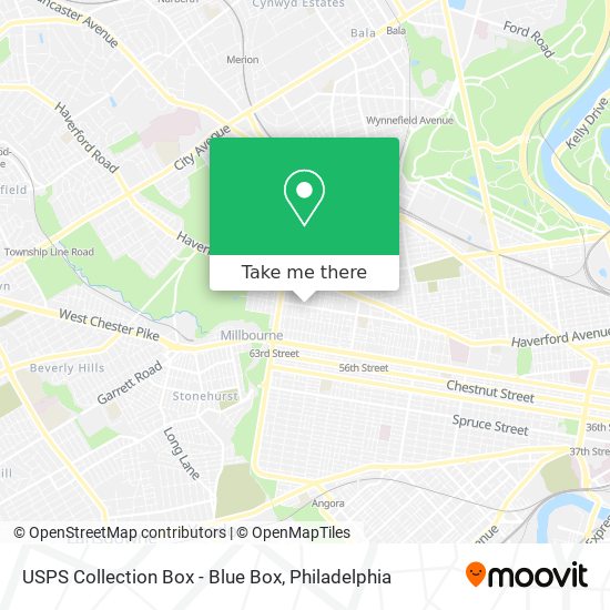 USPS Collection Box - Blue Box map