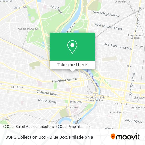 USPS Collection Box - Blue Box map