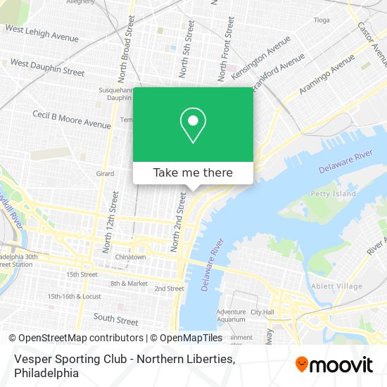 Vesper Sporting Club - Northern Liberties map