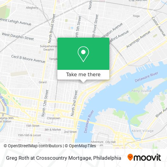 Greg Roth at Crosscountry Mortgage map
