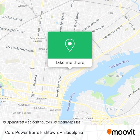 Mapa de Core Power Barre Fishtown