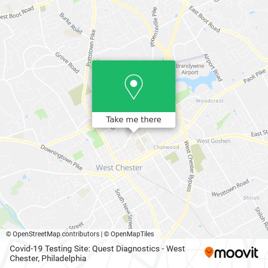 Covid-19 Testing Site: Quest Diagnostics - West Chester map