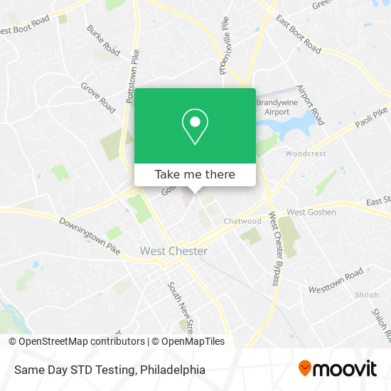 Same Day STD Testing map