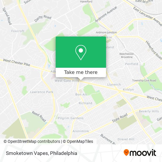 Mapa de Smoketown Vapes