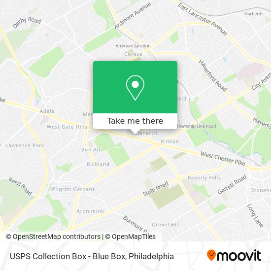 Mapa de USPS Collection Box - Blue Box