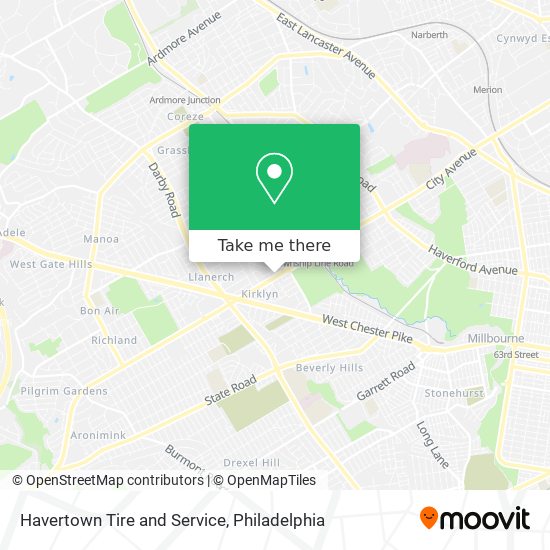 Havertown Tire and Service map