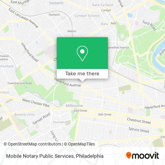 Mobile Notary Public Services map