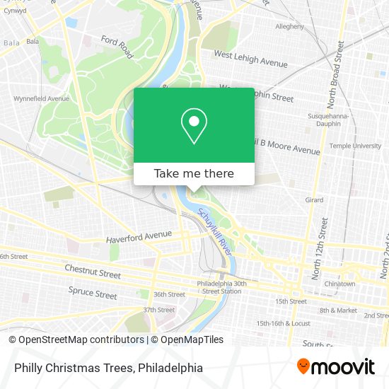 Mapa de Philly Christmas Trees