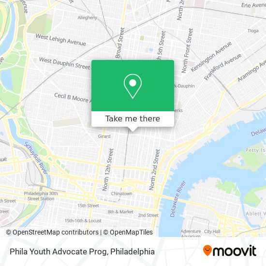 Mapa de Phila Youth Advocate Prog