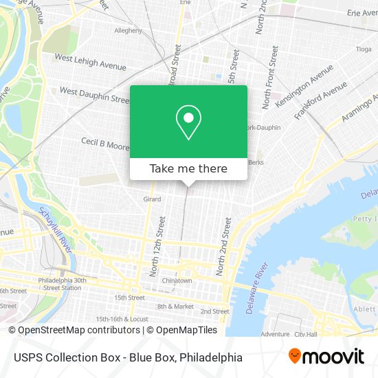 USPS Collection Box - Blue Box map