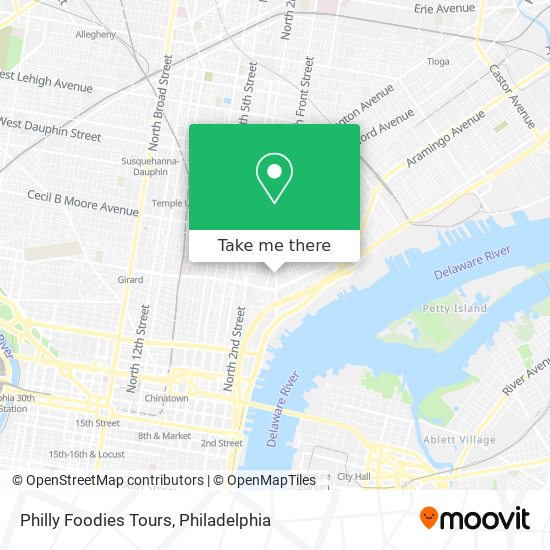 Philly Foodies Tours map