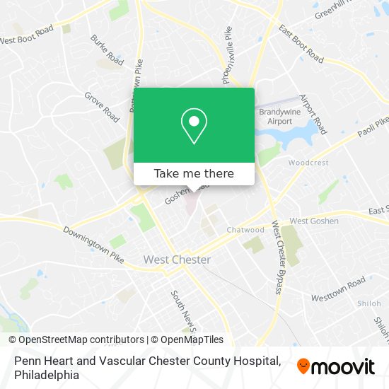 Mapa de Penn Heart and Vascular Chester County Hospital