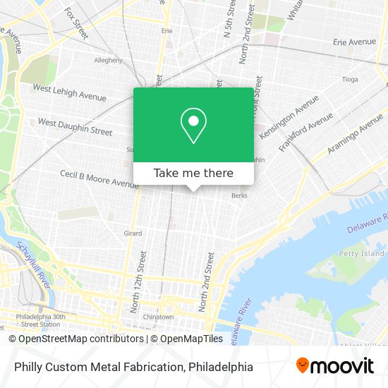 Mapa de Philly Custom Metal Fabrication