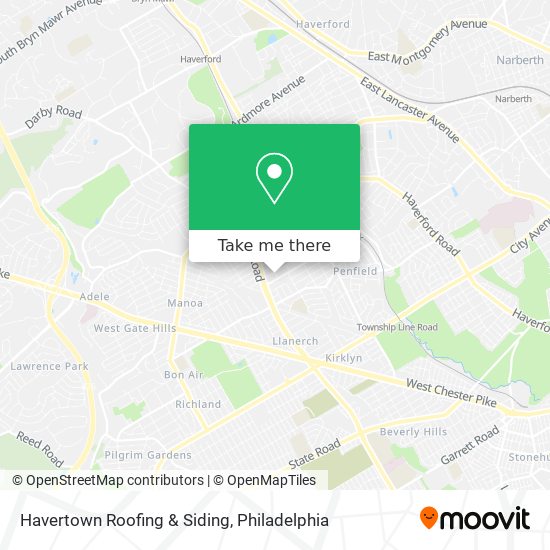 Mapa de Havertown Roofing & Siding