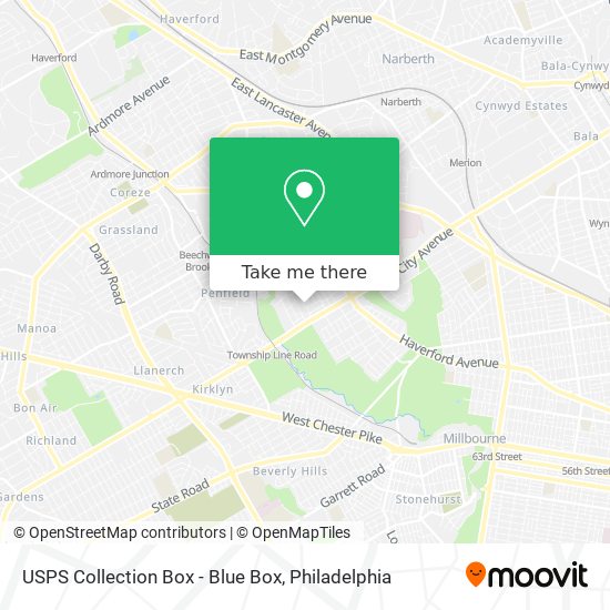 USPS Collection Box - Blue Box map