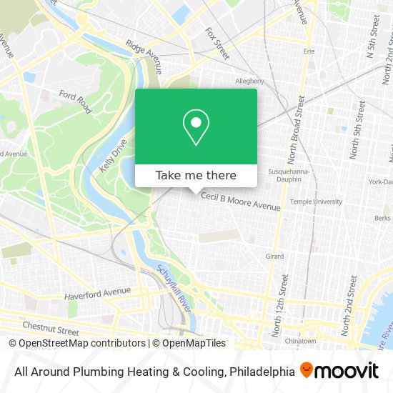 All Around Plumbing Heating & Cooling map