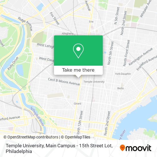 Temple University, Main Campus - 15th Street Lot map