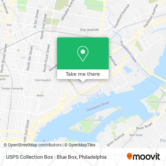 USPS Collection Box - Blue Box map